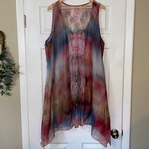 Sheer Tunic With Lace Detail